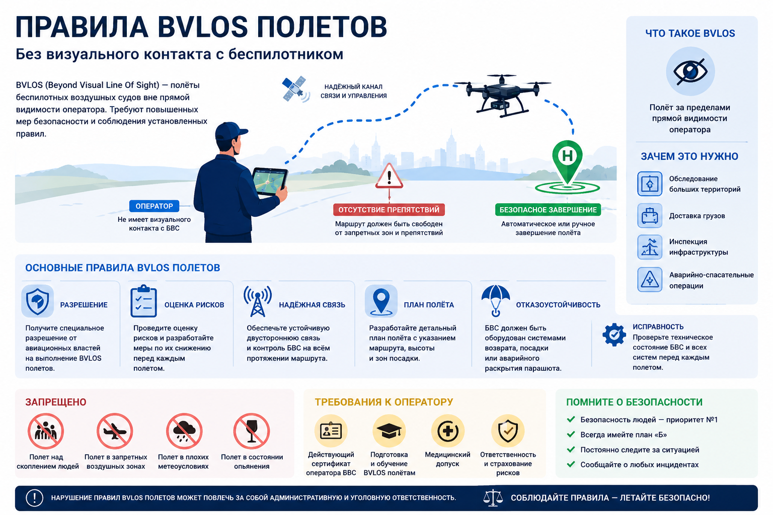 инфографика правил BVLOS полетов