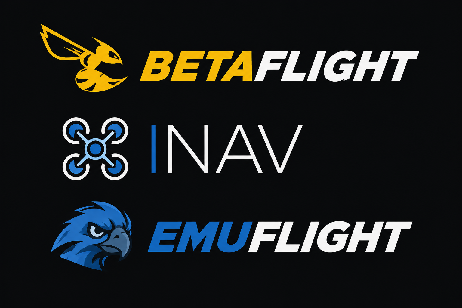 логотипы Betaflight, INAV, EmuFlight